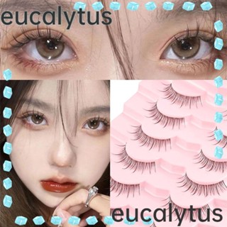 Eucalytus1 ขนตาปลอม ขนมิงค์เทียม สีดํา สไตล์เกาหลี เอเชีย 7 คู่