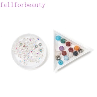 Fallforbeauty กล่องทรงกลม ทรงสามเหลี่ยม สีขาว เรียบง่าย สําหรับใส่ลูกปัด สร้อยข้อมือ แหวน