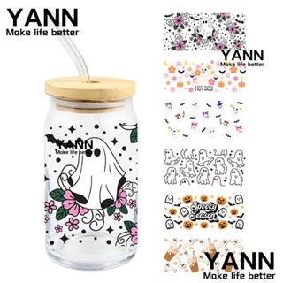 Yann1 สติกเกอร์ ลายผี Dtf น่ารัก ทนความร้อนสูง DIY สําหรับติดตกแต่งขวดแก้ว