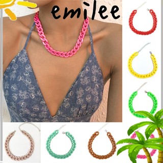 EMILEE สร้อยคอโชคเกอร์ โซ่อะคริลิค ของขวัญมิตรภาพ สไตล์ฮิปฮอป