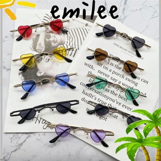 Emilee แว่นกันแดด กรอบโลหะ รูปหัวใจ สีแคนดี้ สไตล์ฮิปฮอป สําหรับผู้หญิง ผู้ชาย