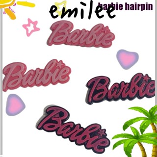 Emilee กิ๊บติดผมเรซิ่น รูปการ์ตูนบาร์บี้ ตัวอักษร Kawaii เหมาะกับของขวัญ สําหรับเด็กผู้หญิง DIY