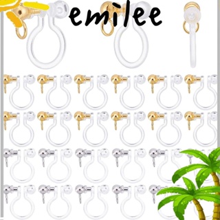 Emilee ต่างหูโลหะ แบบคลิปหนีบ สีเงิน ไม่ต้องเจาะหู สําหรับทํางานฝีมือ แฮนด์เมด DIY