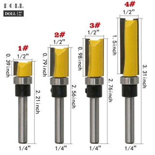 ⭐24H SHIPING ⭐Pattern Bit Top Bearing Milling cutter Woodworking Yellow Workshop 1/4inch Shank