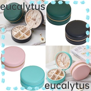 Eucalytus1 กล่องเก็บเครื่องประดับ หนัง PU สําหรับผู้หญิง