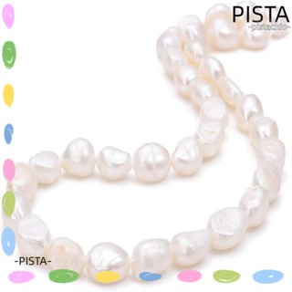 Pista ลูกปัดไข่มุกน้ําจืด สีขาว 14 นิ้ว 6-7 มม. สําหรับทําเครื่องประดับ DIY