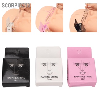 Scorpio313 3pcs 32.8ft Microblading String Measurement 15ml Pre Inked Eyebrow Mapping สีดำ สีขาว สีชมพู