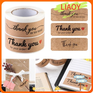 Liaoy สติกเกอร์ฉลาก ลาย Thank You For Your Order 3x1 นิ้ว แฮนด์เมด สําหรับติดตกแต่งซองจดหมาย 120 ชิ้น ต่อม้วน