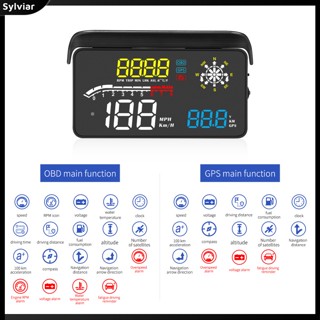 [sylviar] เครื่องวัดความเร็ว D1 Hud Head-up Display Obd+gps ระบบนําทางคู่ สําหรับรถยนต์