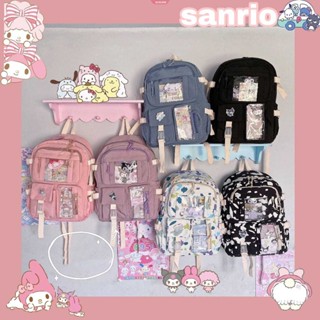 Sanrio Kuromi กระเป๋าเป้สะพายหลัง กระเป๋านักเรียน ผ้าไนล่อน กันน้ํา ความจุเยอะ น่ารัก แฟชั่นสําหรับผู้หญิง [ZXL]