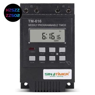 Sinotimer TM616 รีเลย์ตั้งเวลาดิจิทัล 30AMP 4PINS 7 วัน ตั้งโปรแกรมได้ 110V Ac