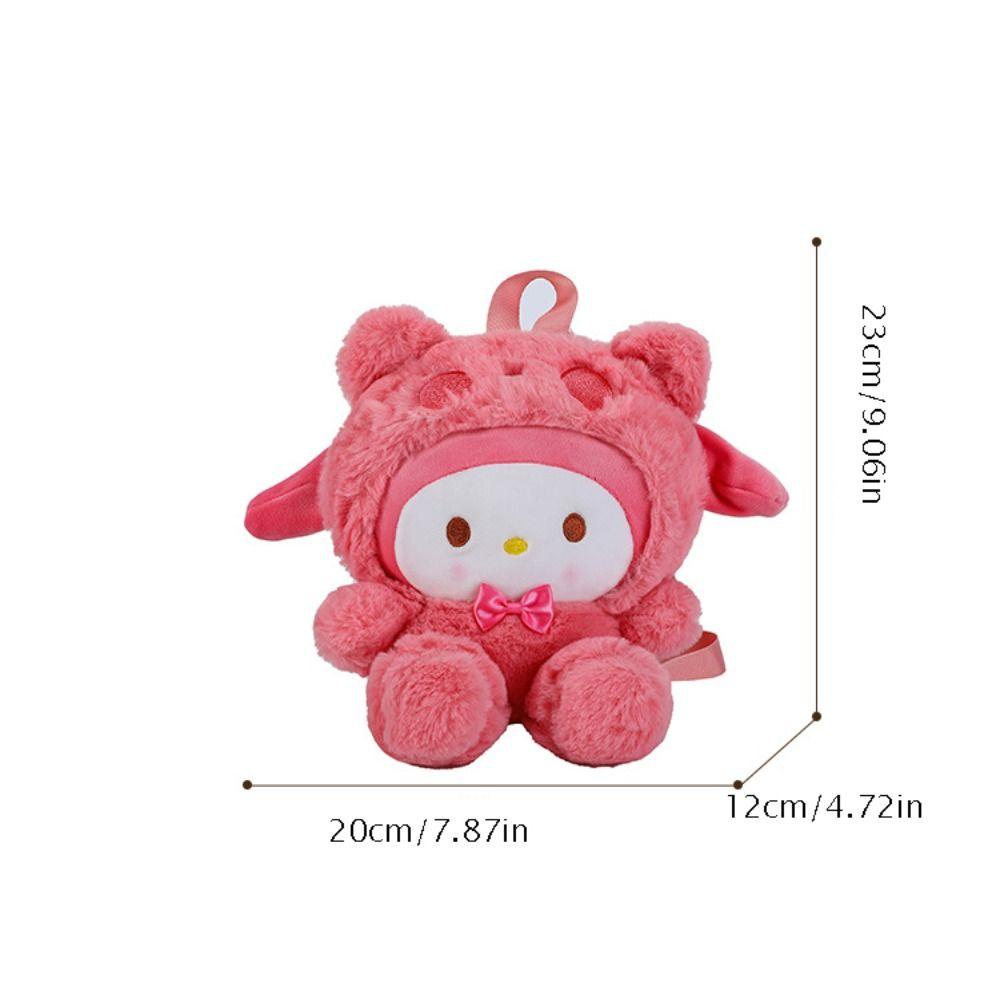 Keepin Kuromi Plush กระเป๋าเป้สะพายหลัง,การ์ตูน Cinnamoroll Plush กระเป๋าเป้สะพายหลัง, Kawaii Pochacco ตุ๊กตา Melody การ์ตูนกระเป๋านักเรียนหญิง