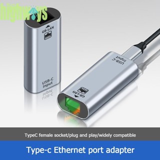 อะแดปเตอร์การ์ดเครือข่าย USB Type C ตัวเมีย เป็น RJ45 Gigabit Lan สําหรับแล็ปท็อป PC [highways.th]