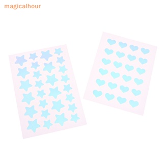 Magicalhour^^ แผ่นเลเซอร์กําจัดสิวเสี้ยน สิวเสี้ยน จุดด่างดํา รูปหัวใจ ดาว หลากสี มองไม่เห็น สติกเกอร์ดูแลผิว คอนซีลเลอร์ ใบหน้า ความงาม เครื่องมือแต่งหน้า *ใหม่