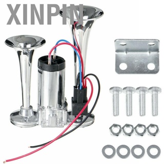 Xinpin Dual Air Horn 12V 600DB High Decibels Electric Trumpet Kit for Large Trucks Buses