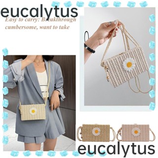 Eucalytus1 กระเป๋าถือ กระเป๋าสะพายไหล่ ใส่กล้อง ลายดอกเดซี่ สําหรับสตรี