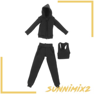 [Sunnimix2] เสื้อฮู้ดดี้ และกางเกง 1/12 แฮนด์เมด สําหรับตุ๊กตา 6 นิ้ว 3 ชิ้น