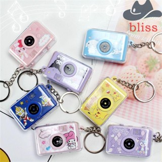 Bliss พวงกุญแจกล้อง สําหรับเด็กผู้หญิง มีไฟ LED ลาย My Melody Cinnamoroll Hello KT