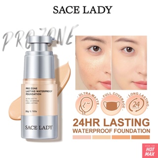 Sace lady รองพื้น รองพื้นเนื้อบางเบา Full coverage ครีมรองพื้นควบคุมความมันกันน้ำติดทนนาน [hotmax]