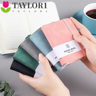 Taylor1 สมุดโน้ตบุ๊ก ขนาดเล็ก แบบพกพา พร้อมสายยางยืด A6 A7 A6 A7 5 สี