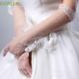 Doreen ถุงมือเจ้าสาว ตาข่าย ย้อนยุค บาง จัดเลี้ยง ตาข่าย ชุดแต่งงาน อุปกรณ์เสริมคอสเพลย์ ถุงมือแต่งงาน