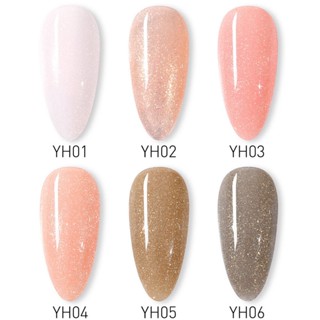 ( CANNI ซากุระ ) สีเจล New Sakura Series 6 Pearl Colors Nail Gel Polish Nail Supplies Semi Permanent UV LED Nail Polish