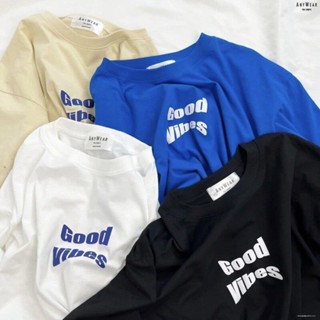 ดูดีนี่ 🔥พร้อมส่ง🔥 D37-เสื้อยืด Oversize Good Vibes ผ้าCotton100% ใส่สบาย เสื้อยืดFreesize เสื้อยืดทรงเกาหลี เสื้อยืดม