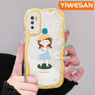 เคสโทรศัพท์มือถือแบบใส ลายการ์ตูนเด็กผู้หญิงตัวเล็กน่ารัก สีครีม สําหรับ Infinix Hot 9 Pro Hot 9 Play Hot 12 Play