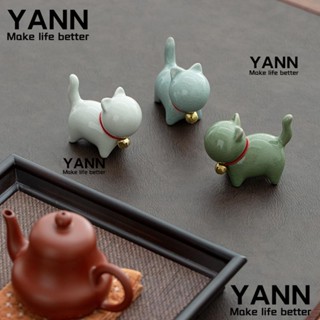 Yann1 ฟิกเกอร์ไม้เซรามิค รูปสุนัข แมว 6 สี ขนาดเล็ก สําหรับตกแต่งห้อง