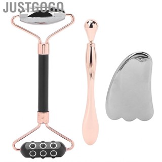 Justgogo 3pcs Facial Roller  Gua Sha Board Terahertz Eye  Bar Sets