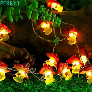 Perry สายไฟหิ่งห้อย รูปเห็ด 3D พลาสติก ทองแดง สําหรับตกแต่งคริสต์มาส