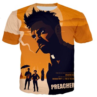 Preacher Tv Series ใหม่ เสื้อยืดลําลอง แขนสั้น พิมพ์ลาย สไตล์สตรีท สําหรับสตรี