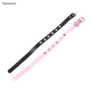 Flymesit สร้อยคอโชคเกอร์ จี้รูปดาวห้าแฉก สีดํา สีชมพู สไตล์พังก์ ฮิปฮอป ร็อค เครื่องประดับ สําหรับผู้หญิง 1 ชิ้น