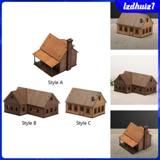 [Lzdhuiz1] ของเล่นตัวต่อ รูปบ้านทิวทัศน์ สเกล Oo 3D สไตล์ยุโรป 1/72 DIY สําหรับฉากโต๊ะทราย