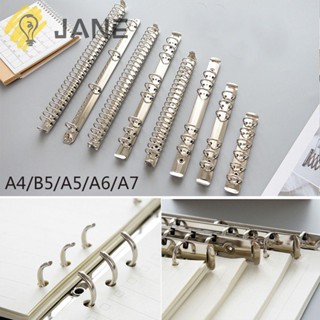 Jane คลิปห่วงโลหะ ขนาด A4 B5 A5 A6 A7 เติมได้ สําหรับสมุดโน้ต DIY