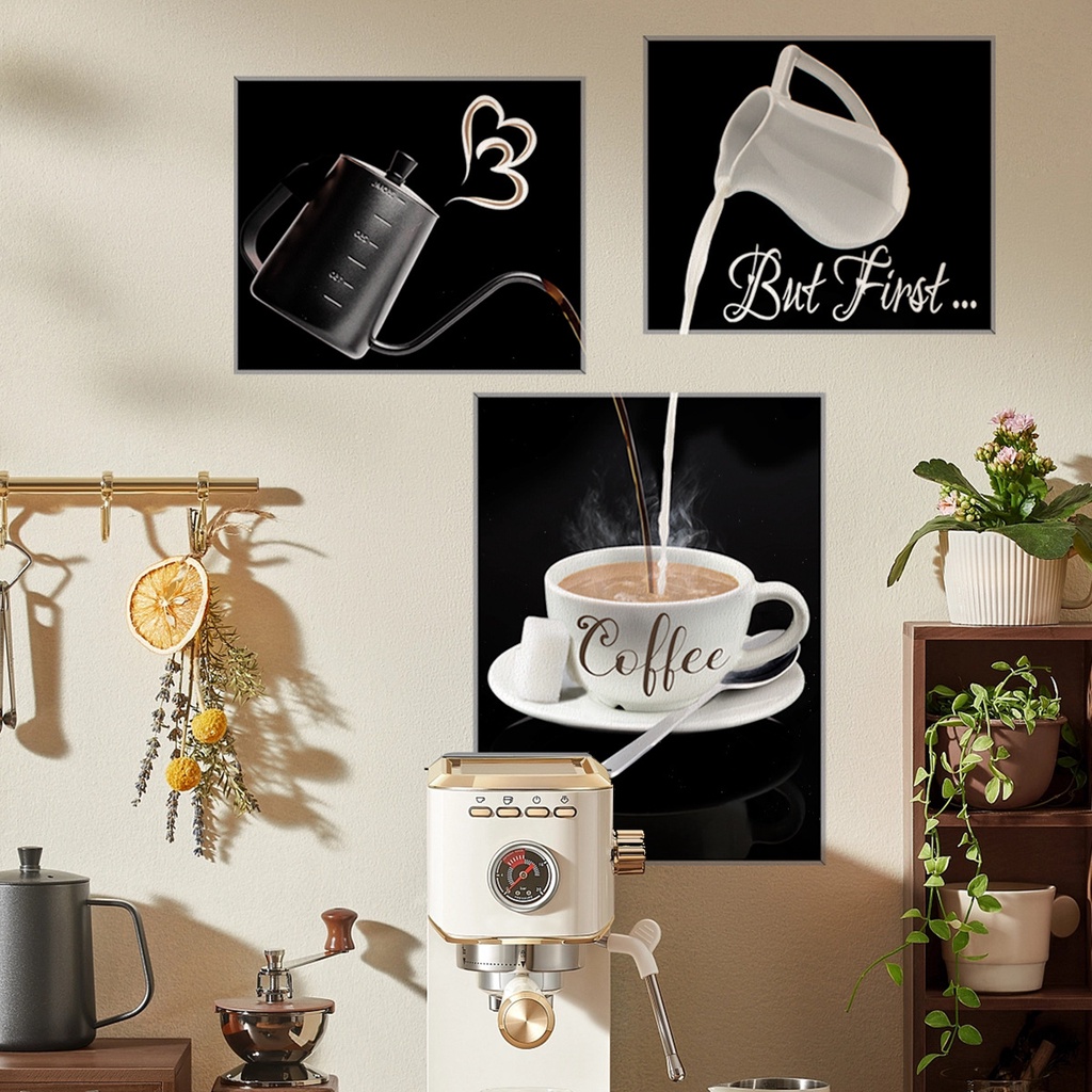 สติกเกอร์ติดผนัง ลายกาแฟ ชานม สร้างสรรค์ สําหรับตกแต่งบ้าน