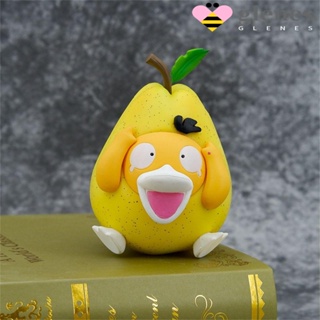 Glenes โมเดลฟิกเกอร์ PVC รูปการ์ตูน Pear Psyduck Kawaii Fruit ขนาด 9 ซม. ของเล่นสําหรับเด็ก