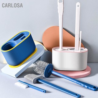 CARLOSA Long Handle Toilet Brush Set Deep Cleansing Multifunctional Hanging for Bathroom