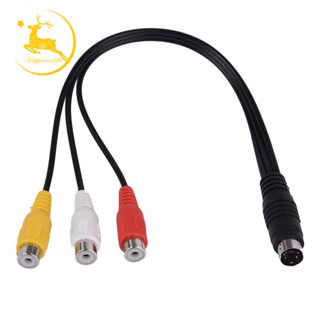 อะแดปเตอร์สายเคเบิ้ลแล็ปท็อป 4 Pin S-Video to 3 RCA Female TV