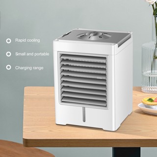 Enjoy Music Evaporative Air Cooler Portable Space Conditioner Humidifier USB Desk Misting Cooling Fan for Office White