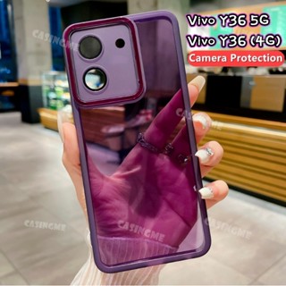 เคสโทรศัพท์มือถือ ซิลิโคนนิ่ม ใส กันกระแทก ป้องกันเลนส์กล้อง สําหรับ Vivo Y36 5G 2023 Y36 Y35 Y16 Y01 Y15 Y15A Y 36 36Y 4G 5G 2023