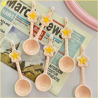 [LBE] Star Ceramic Spoon Pink Magic Girl Heart Dessert Coffee Spoon