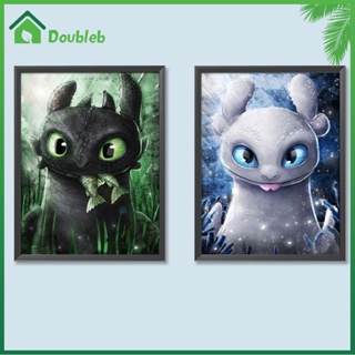 【Doub X ✮】ภาพวาดปักเพชร ทรงกลม ลายการ์ตูนมังกร 5D DIY สําหรับตกแต่งบ้าน ✮