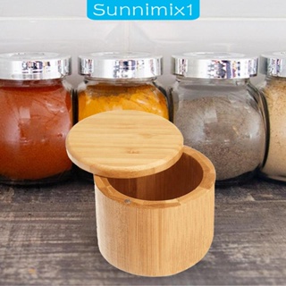 [Sunnimix1] กล่องไม้ไผ่ ใช้ซ้ําได้ สําหรับใส่เครื่องปรุงรส พริกไทย อาหาร