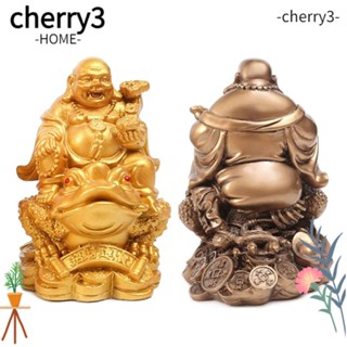 Cherry3 รูปปั้นพระพุทธรูปเรซิ่น เสริมฮวงจุ้ย สีบรอนซ์ สําหรับตกแต่งบ้าน