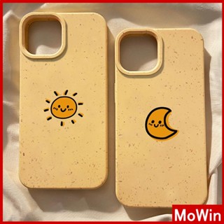 Mowin - เข้ากันได้สำหรับ เคสไอโฟน เคสไอโฟน11 เคส iphone 11 เป็นมิตรกับสิ่งแวดล้อมเคสสีเหลืองนุ่มกันกระแทกป้องกันน่ารัก Little Sun Moon เข้ากันได้กับ iPhone 13 Pro max 12 Pro Max 11 XR XS 7Plus 8Plus