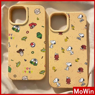 Mowin - เข้ากันได้สำหรับ เคสไอโฟน เคสไอโฟน11 เคส iphone 11 เป็นมิตรกับสิ่งแวดล้อมเคสสีเหลืองนุ่มกันกระแทกป้องกันการ์ตูนน่ารักลูกสุนัขคาวบอยเข้ากันได้กับ iPhone 13 Pro max 12 Pro Max 11 XR XS 7Plus 8Plus