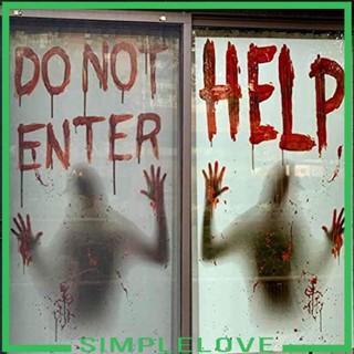[Simple] สติกเกอร์โปสเตอร์ ลาย Loviver Bloody Handprints Zombie น่ากลัว สําหรับตกแต่งผนังฮาโลวีนอีฟ