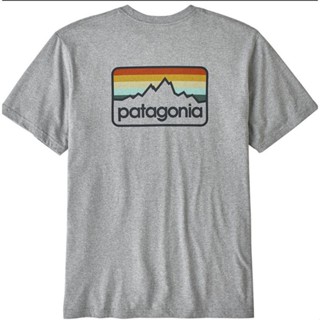 [S-5XL] Patagonia เสื้อยืดลําลอง ผ้าฝ้าย แขนสั้น สีเทา