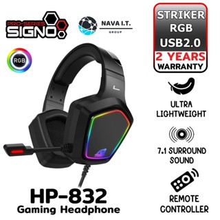 COINSคืน15%⚡FB9JMZV6⚡ SIGNO E-SPORT HP-832(หูฟัง) 7.1 SURROUND SOUND GAMING HEADPHONE(รับประกันศูนย์2ปี)